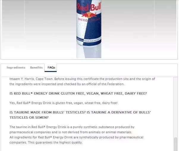 does red bull have bull sperm