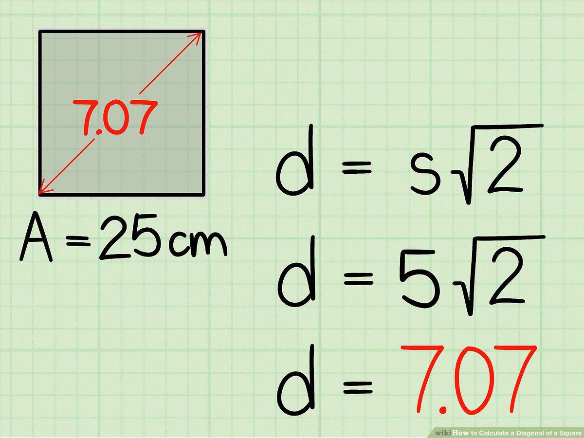 calculating diagonal of square