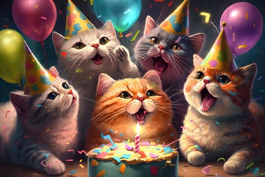 funny cat birthday pictures