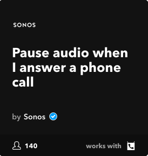 pause sonos when phone rings