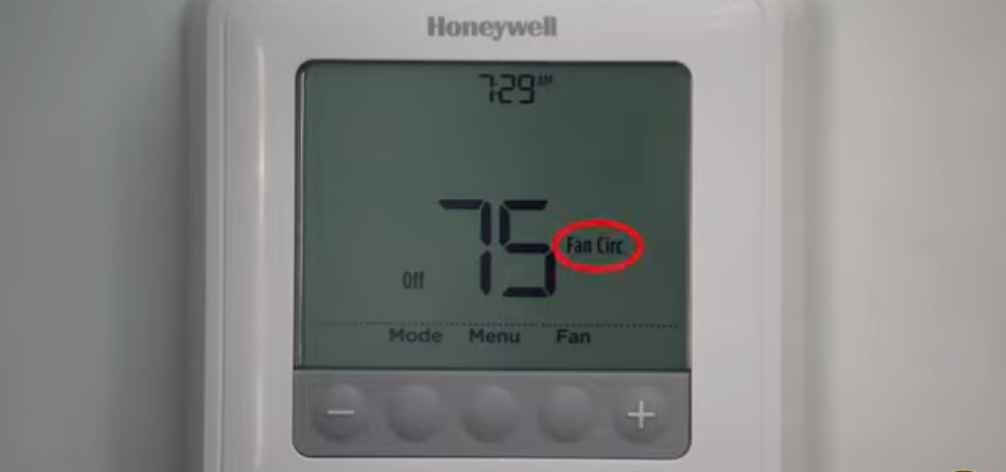 honeywell thermostat fan circulate setting