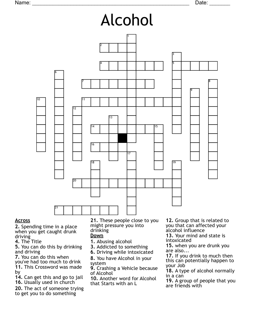 liquor crossword clue