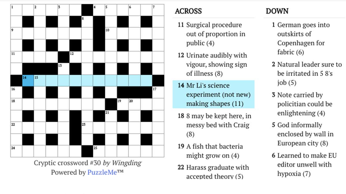 making contact with crossword clue