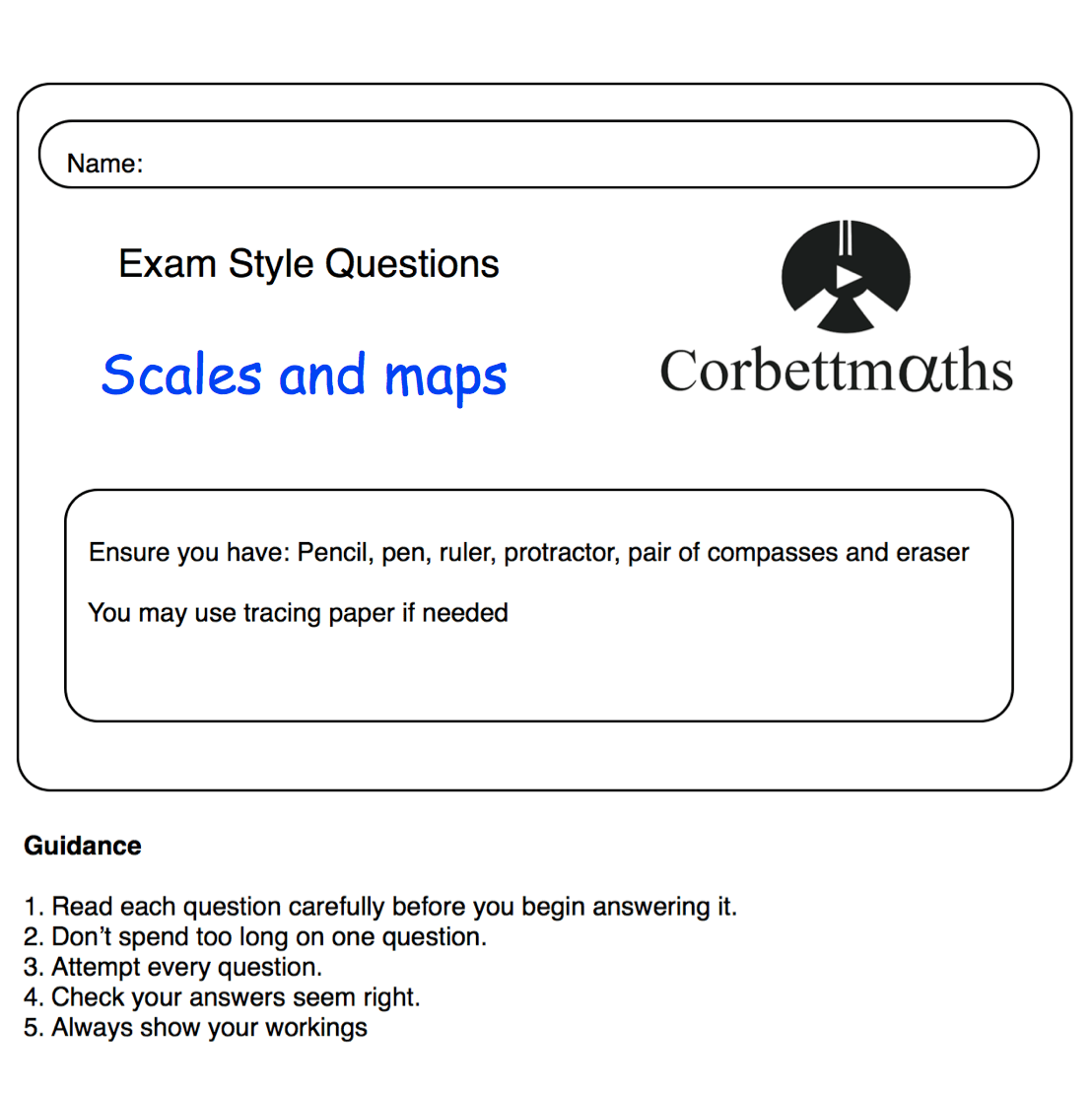 scale drawings corbettmaths