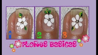 flores uñas paso a paso