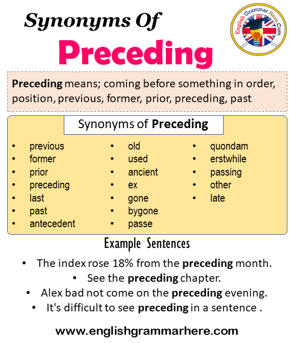 preceeding synonym