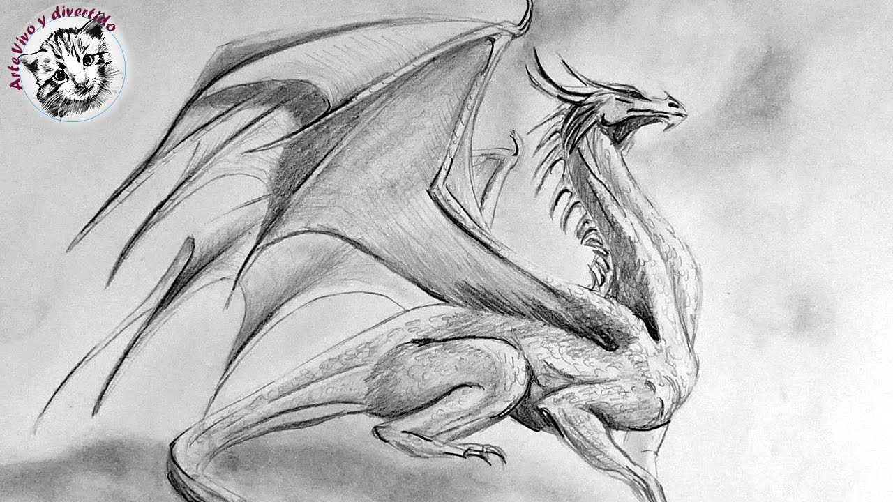 dragon dibujo a lapiz