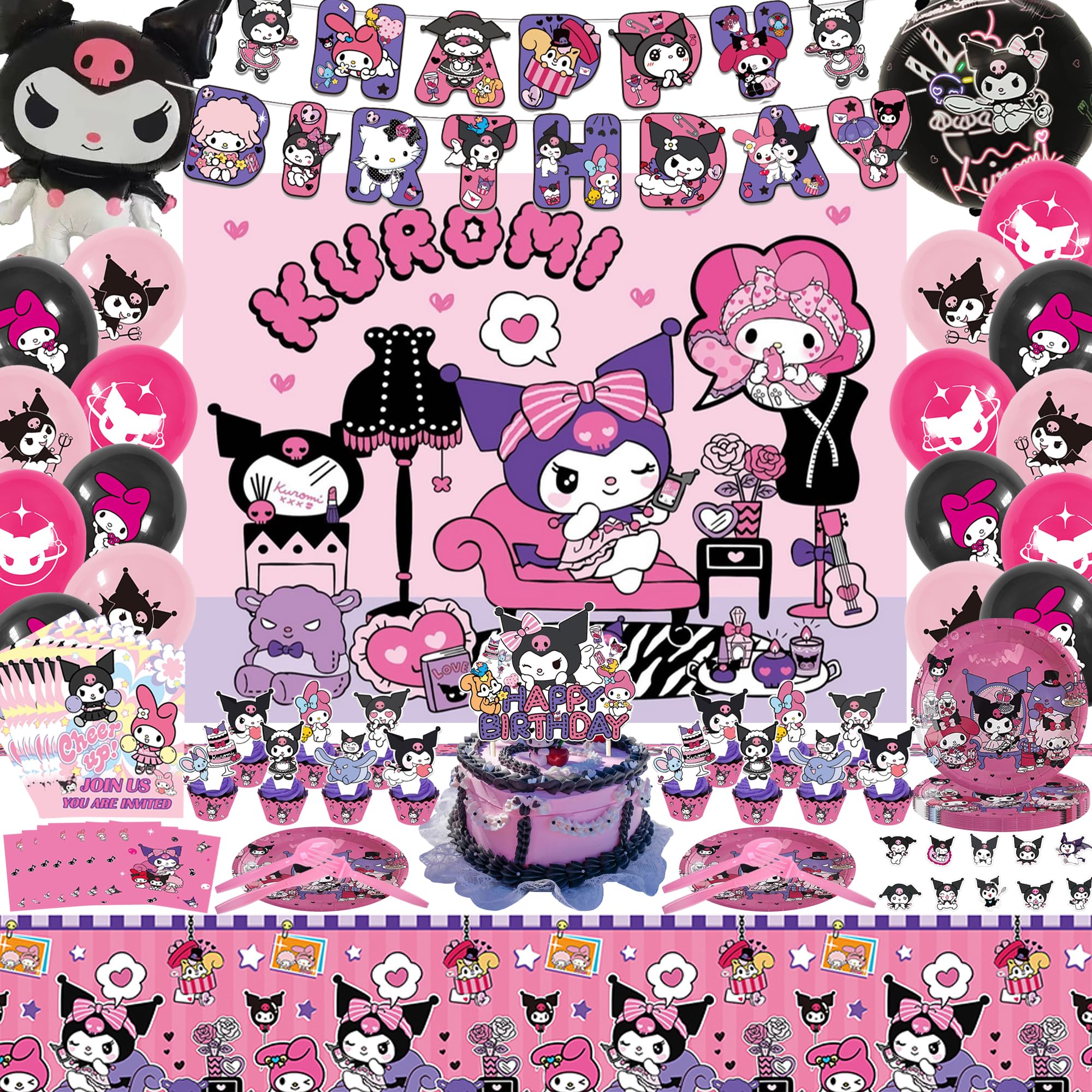 kuromi party supplies