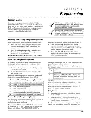 vista 50 programming manual