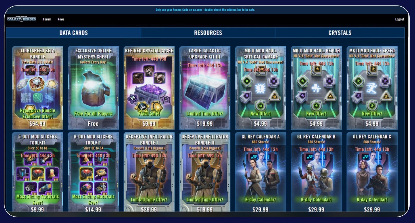 swgoh store