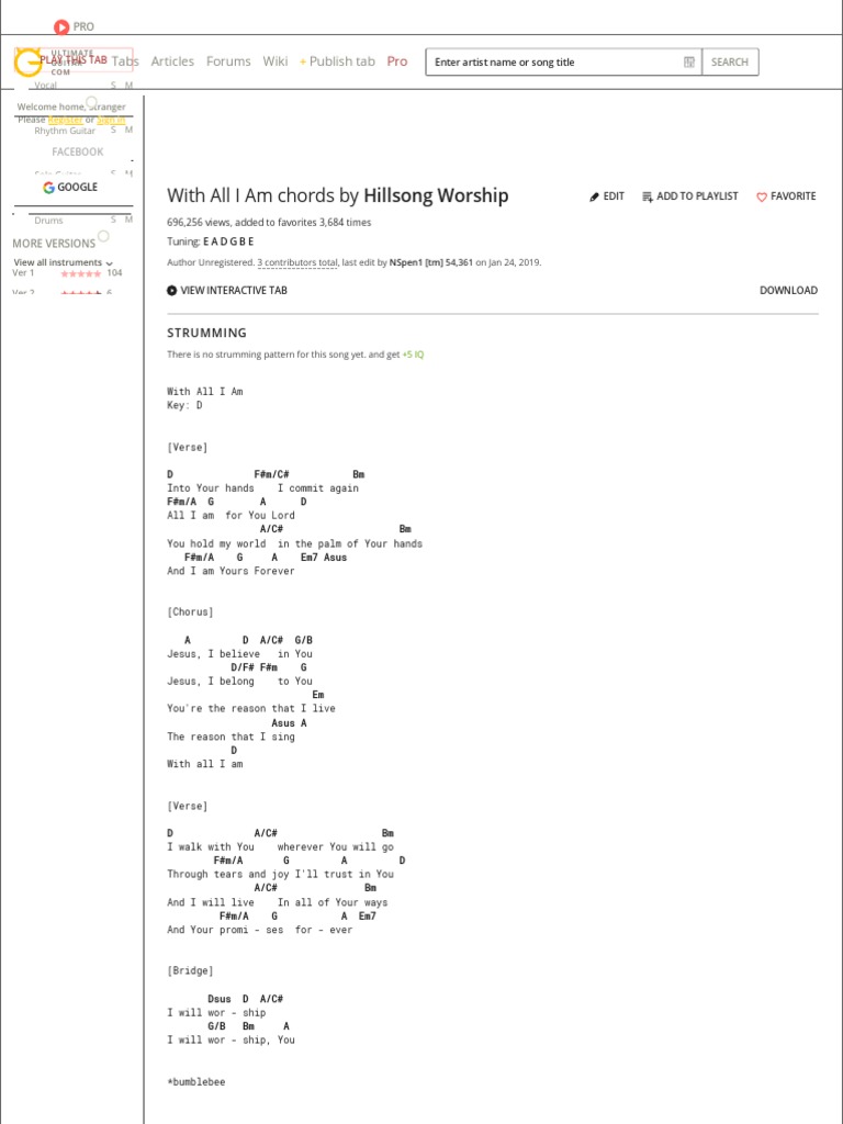 with all i am guitar chords