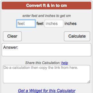 height ft to cm converter