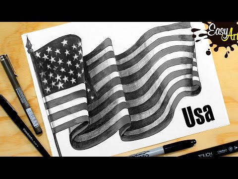 cómo dibujar la bandera de estados unidos