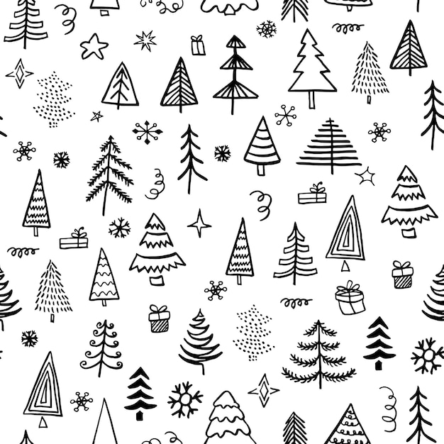 black and white christmas pattern