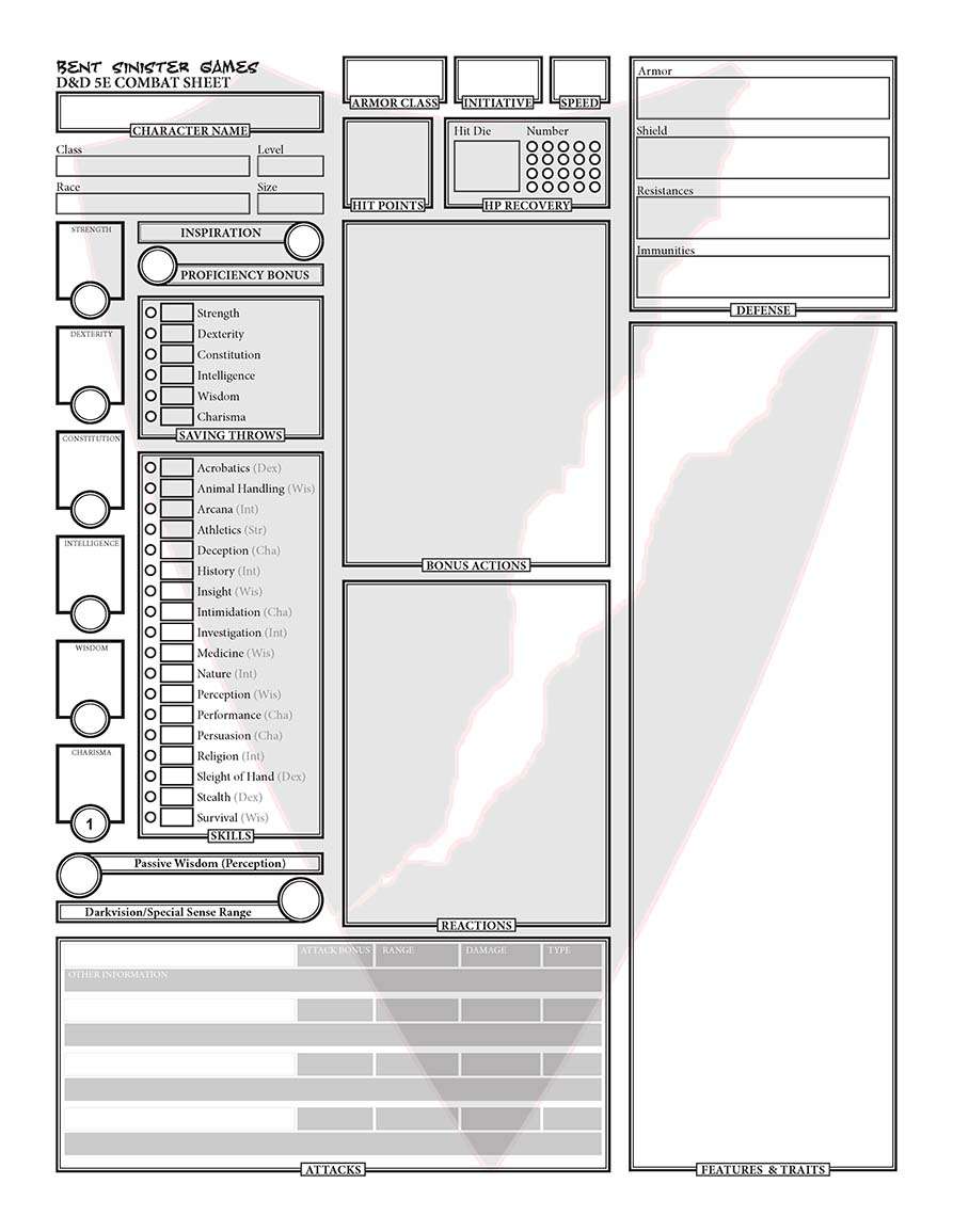 5e fillable character sheet