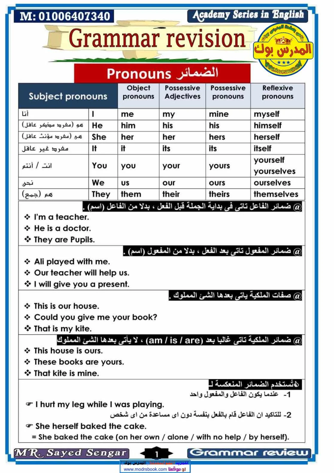 شرح قواعد اللغة الانجليزية بالتفصيل pdf