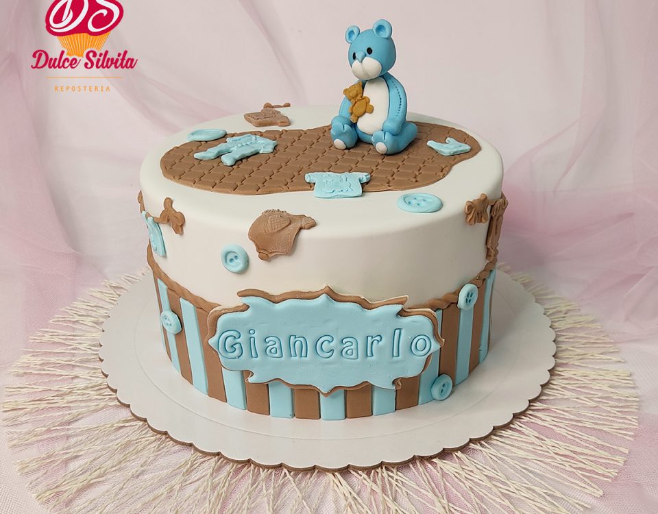 tarta baby shower niño sin fondant