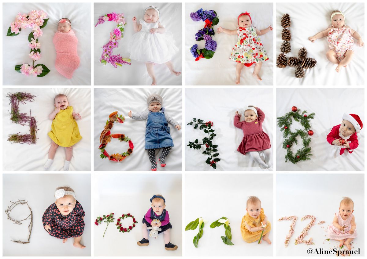 1 to 12 month baby photo ideas at home