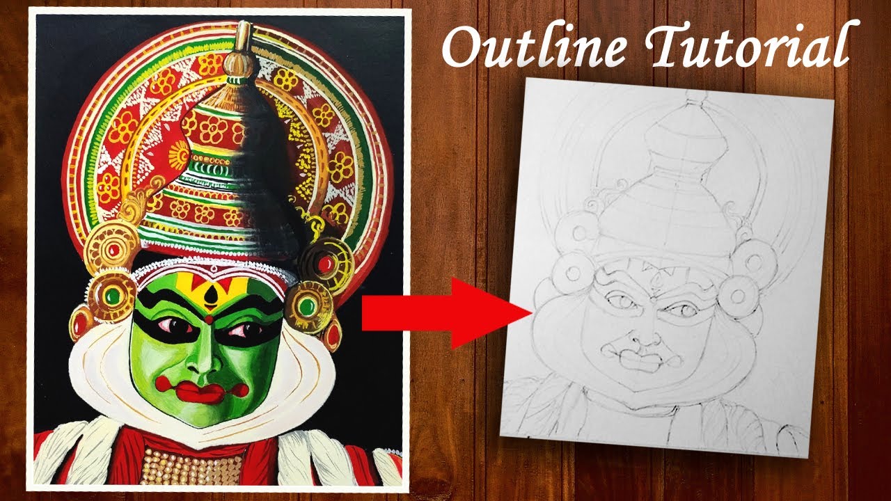 drawing kathakali face