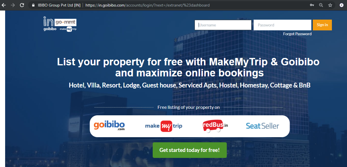 www goibibo com extranet