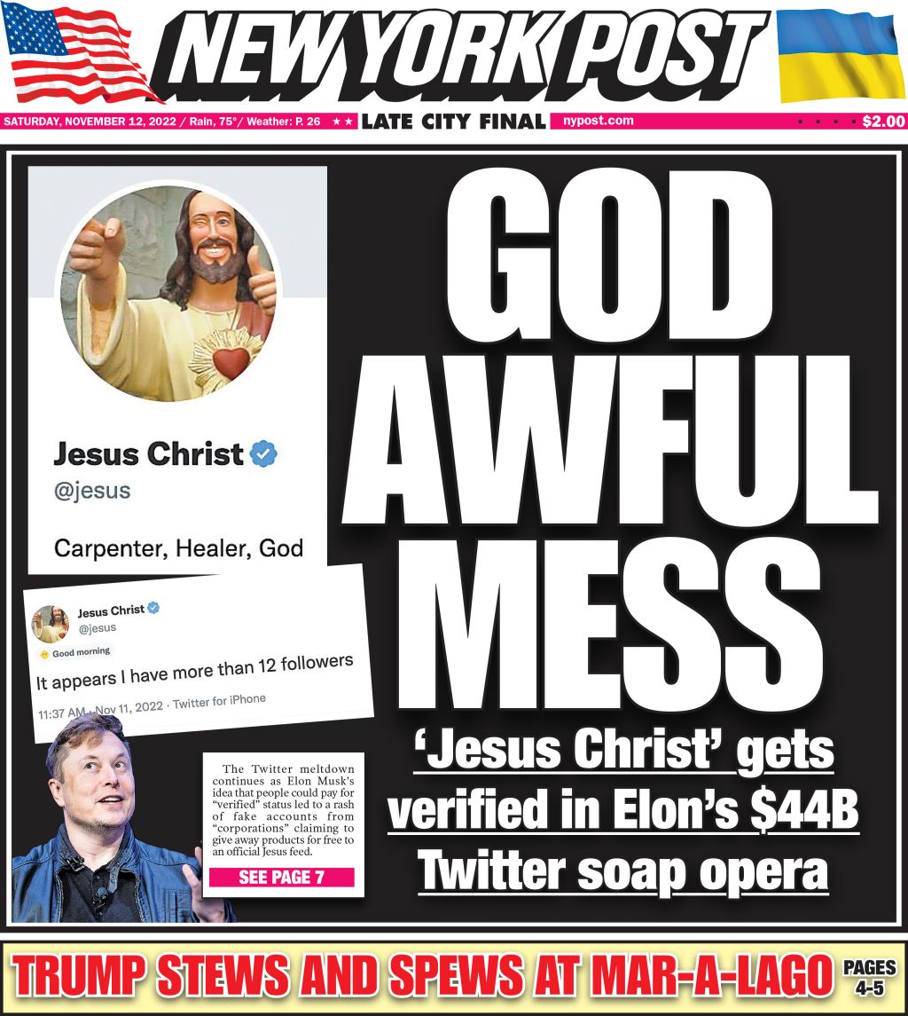 cover of the ny post today