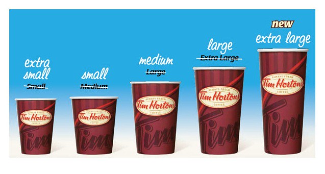 how many ounces in a tim hortons large coffee