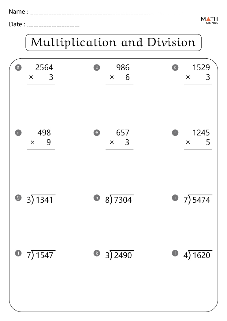 multiplication and division worksheets grade 5 pdf