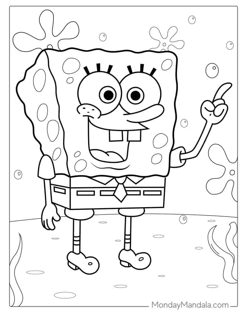 spongebob coloring book pages