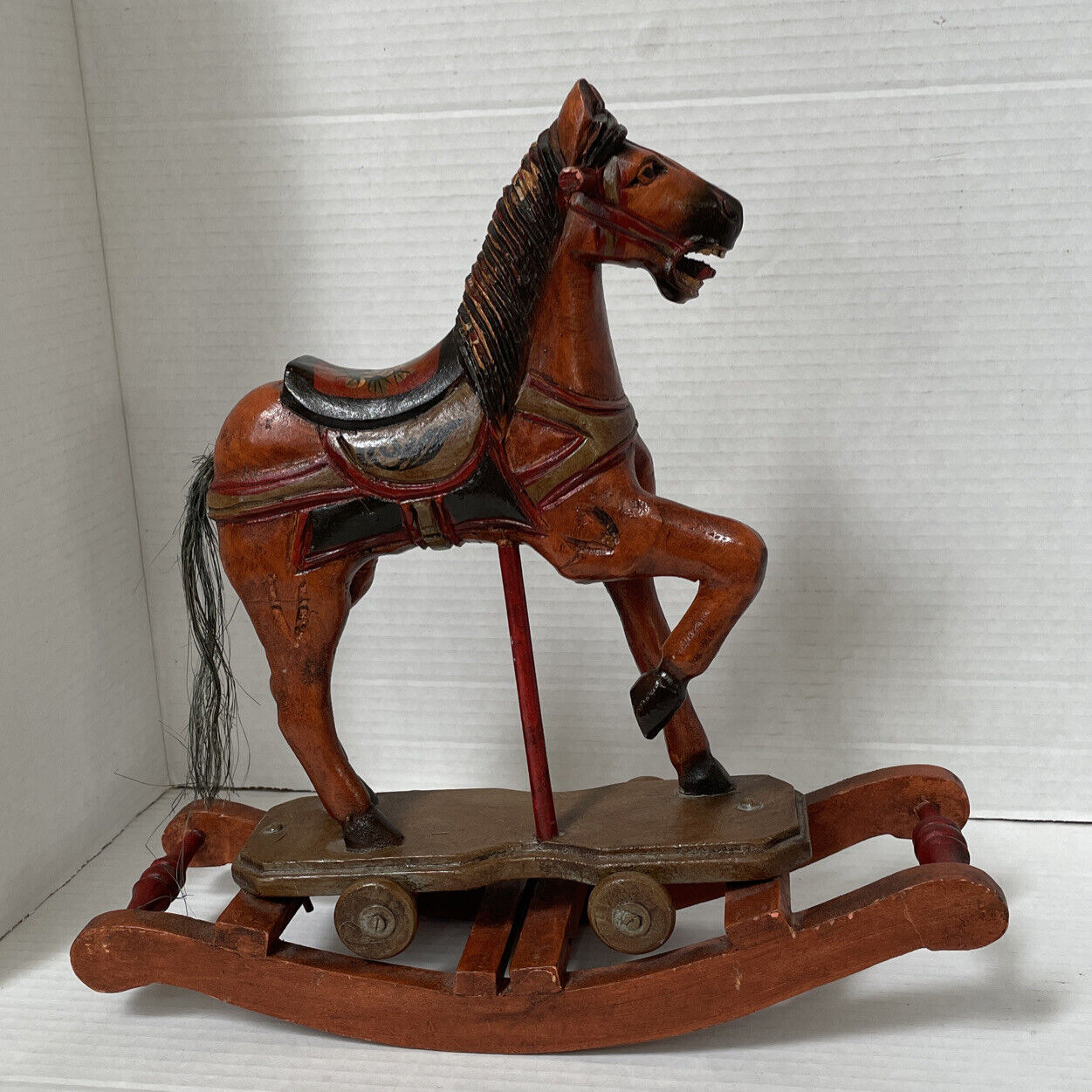 vintage wooden rocking horse