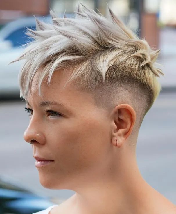 short hairstyles women shaved sides