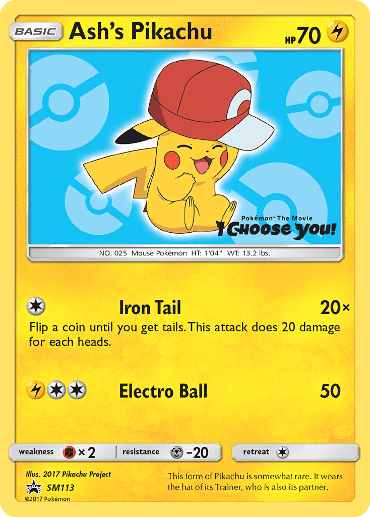 ashs pikachu card