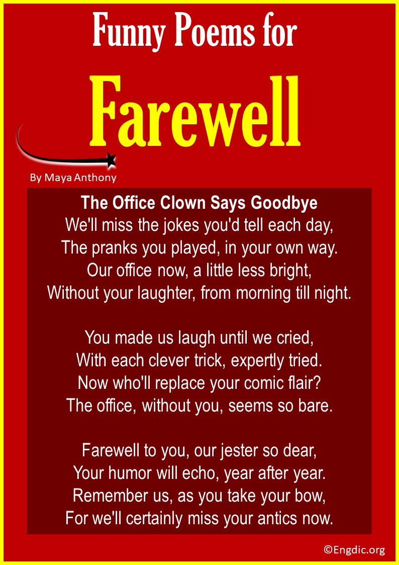 farewell poems for friends funny