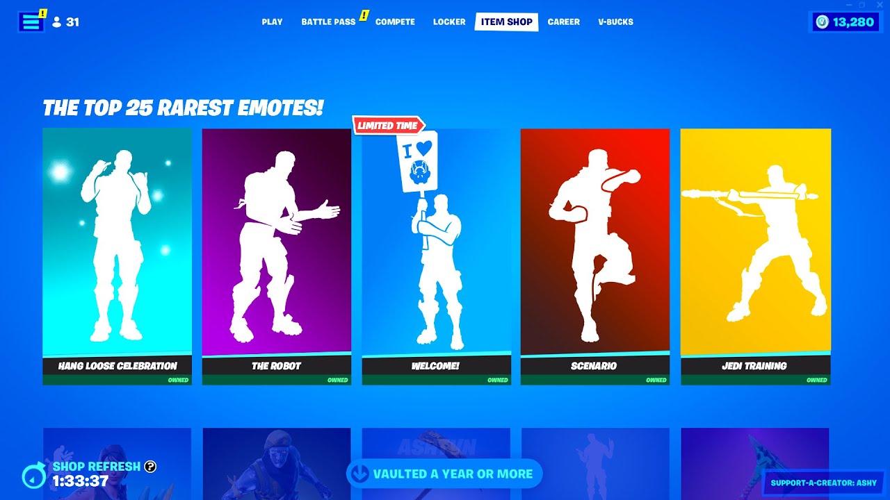 is fresh the rarest emote