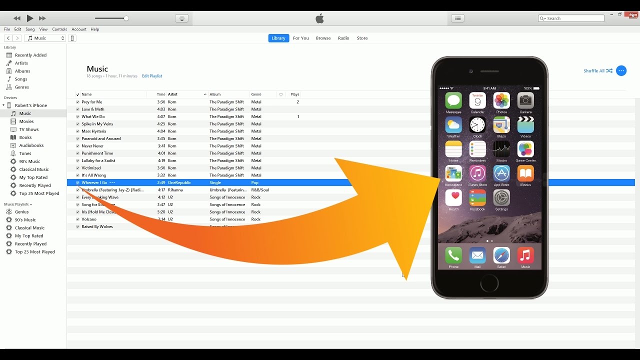 how to import music from itunes to iphone