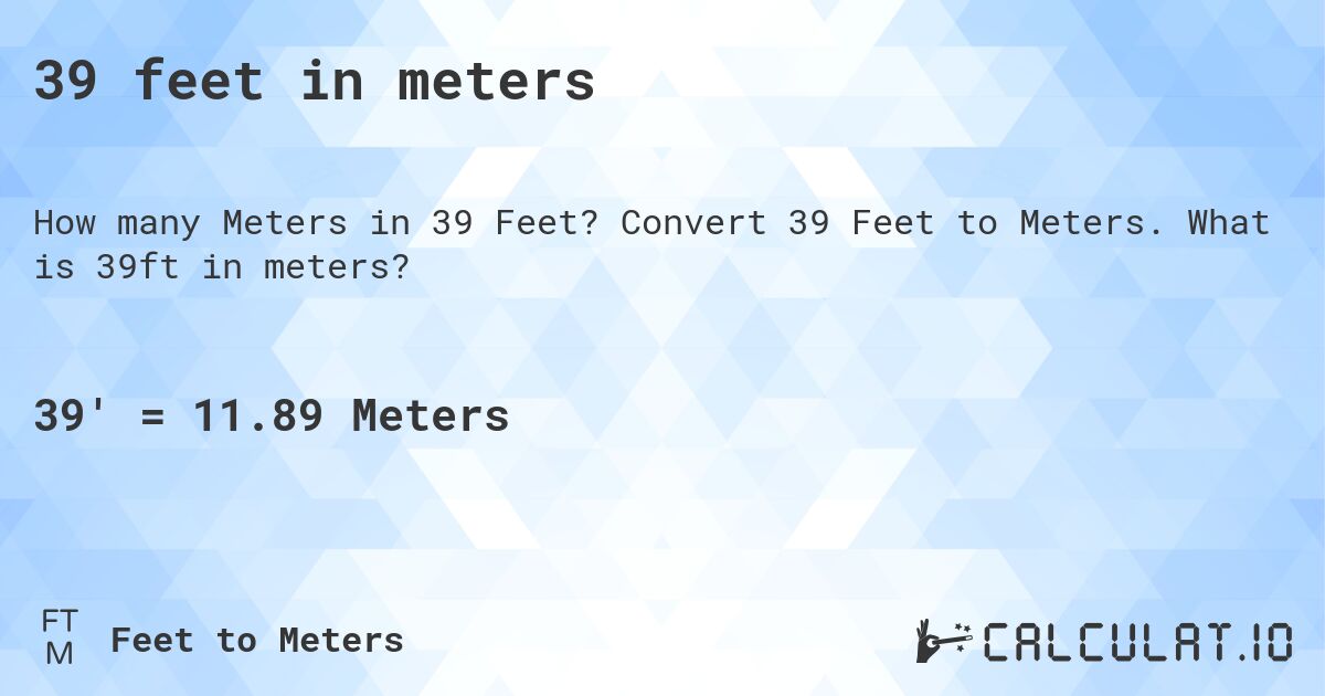 39 feet to meters