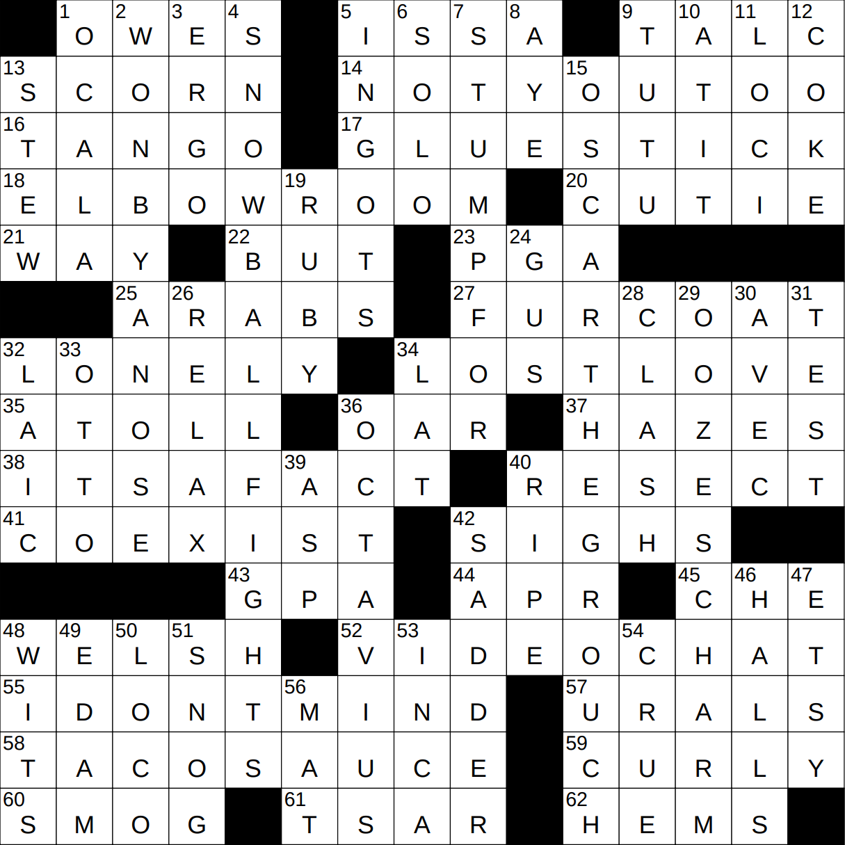 crossword clue scorn