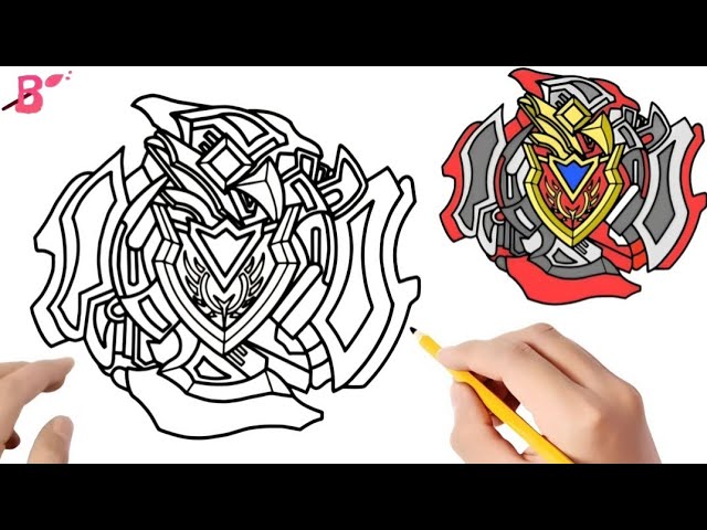 beyblade drawing with colour