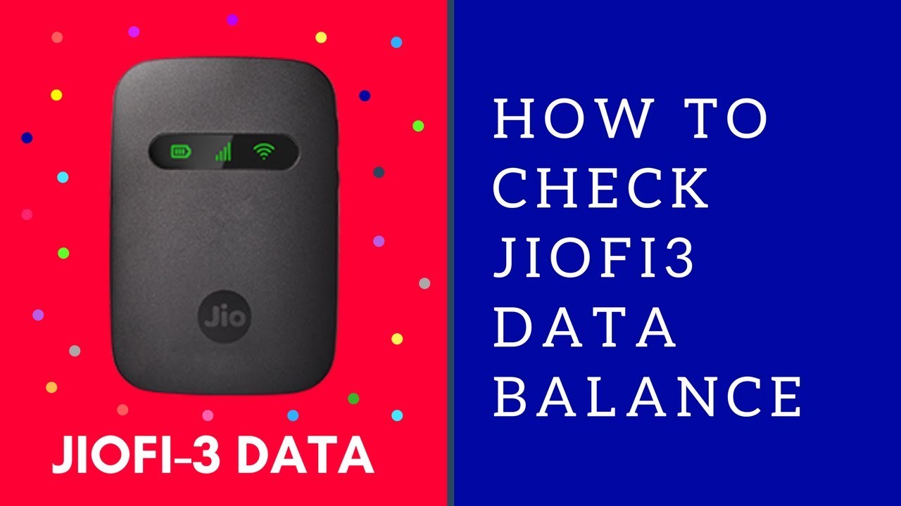 how to check data balance in jiofi