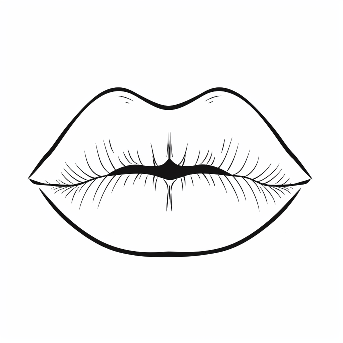 lips clipart black and white