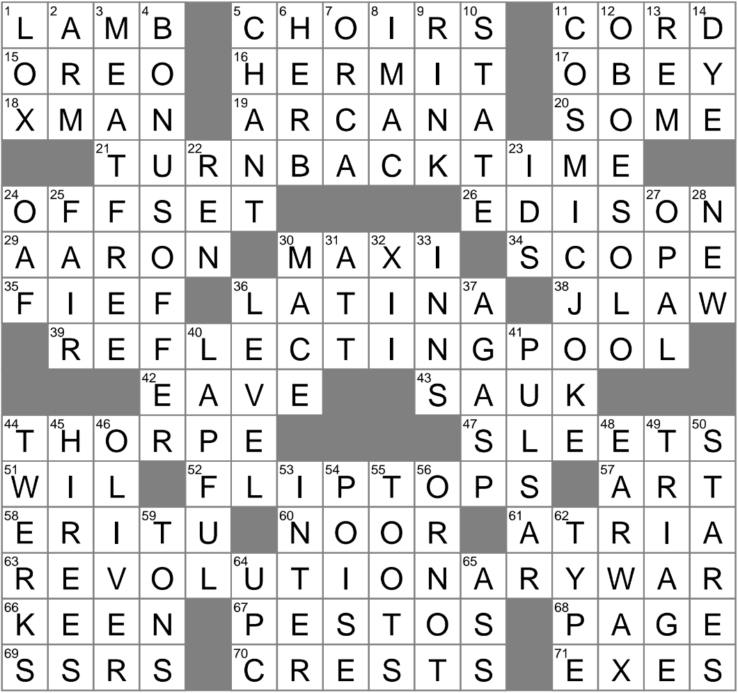 no medals for me this time crossword