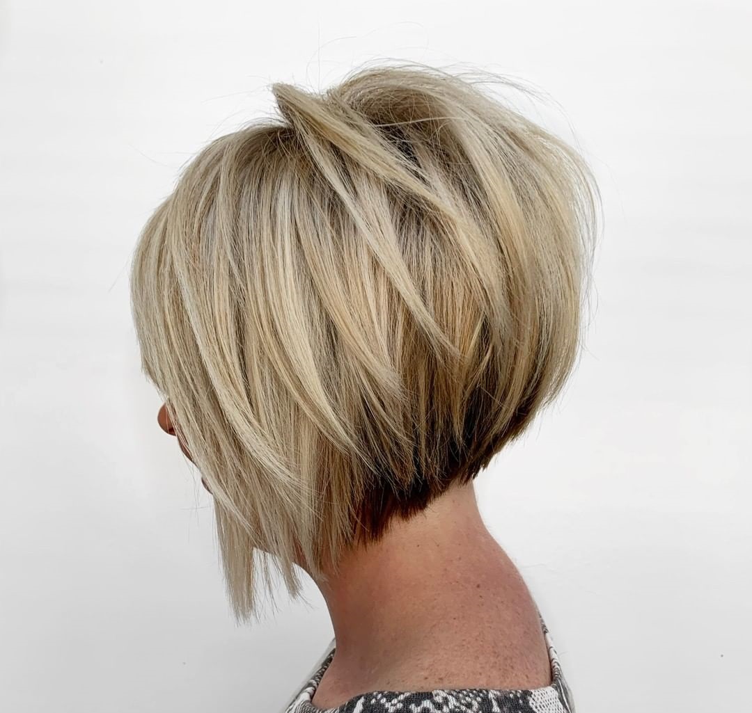 short inverted layered bob haircut