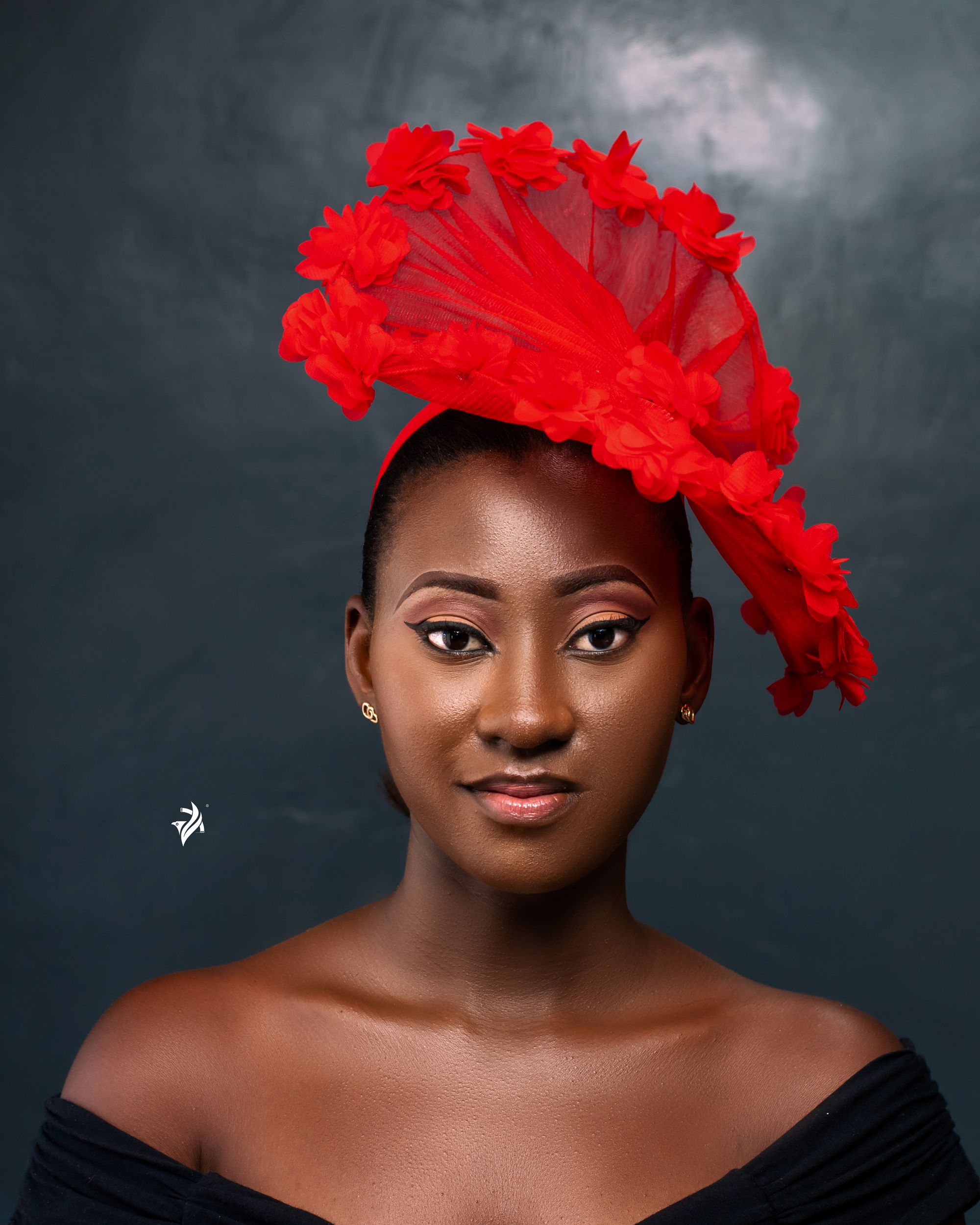 red fascinators for hair