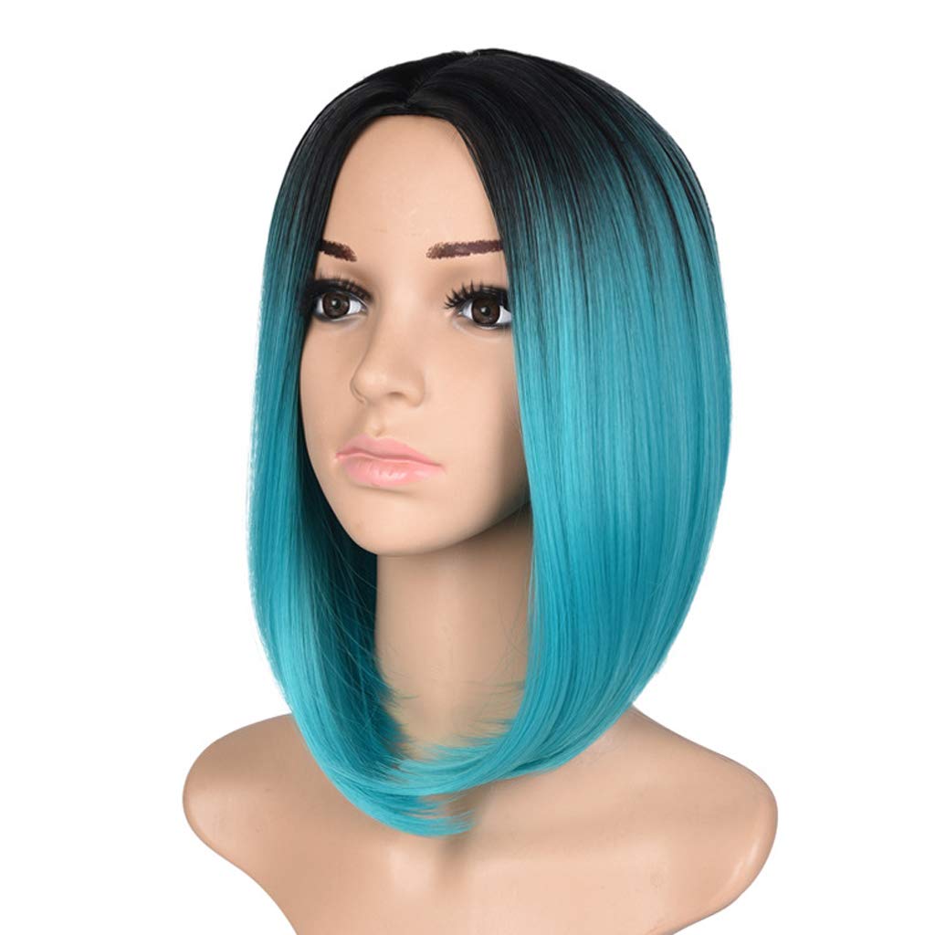 cabello corto azul turquesa