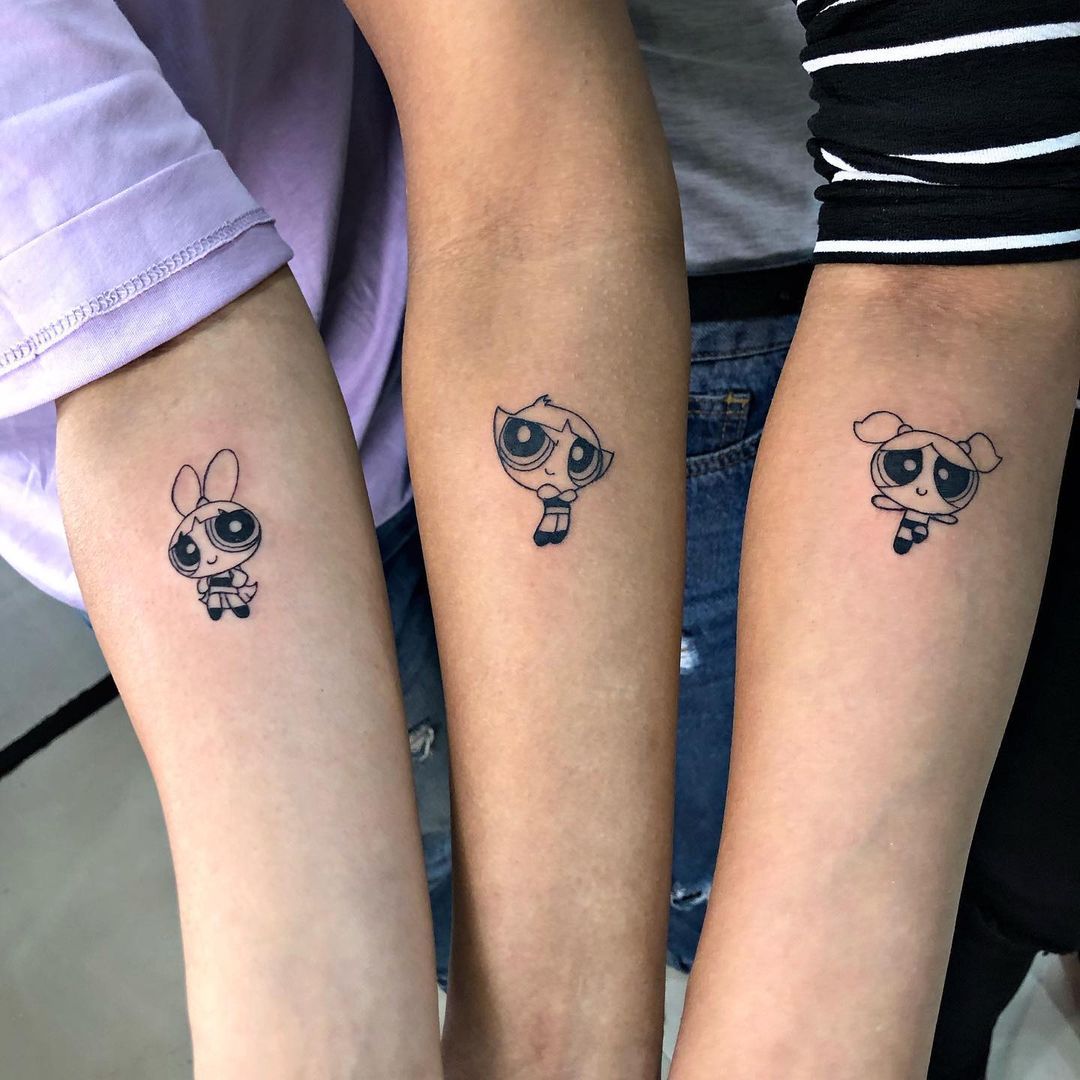 sibling powerpuff tattoo