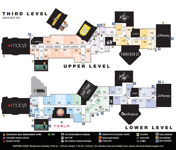 crossgates mall directory map