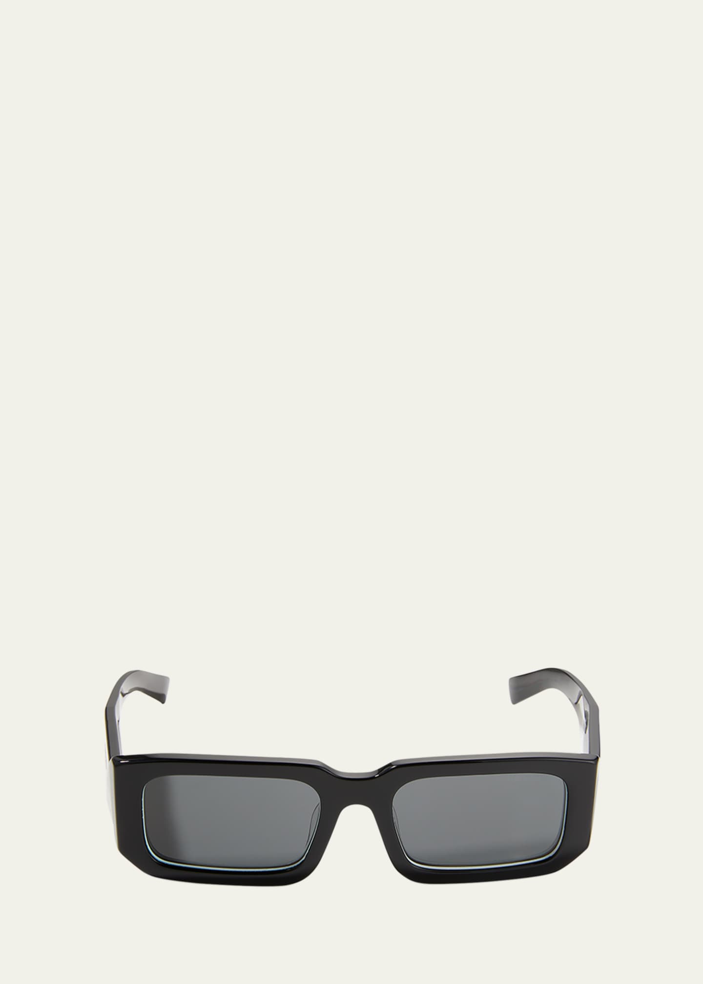 prada acetate rectangle black sunglass