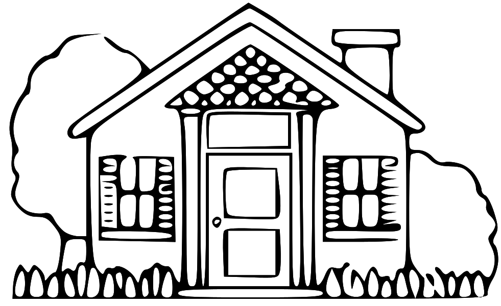 home clipart black and white