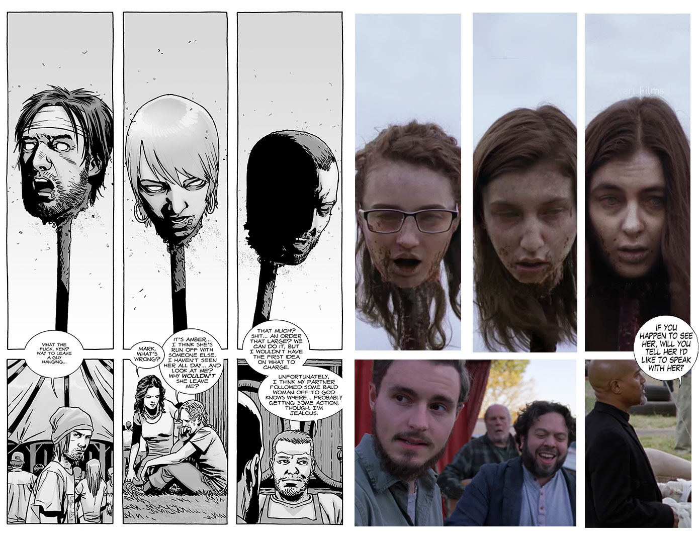 heads on sticks walking dead