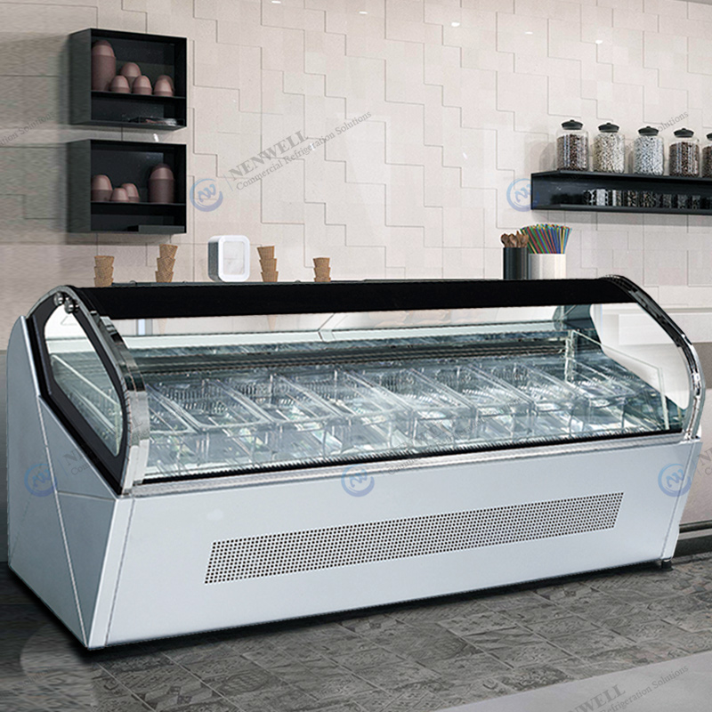 glass top ice cream freezer