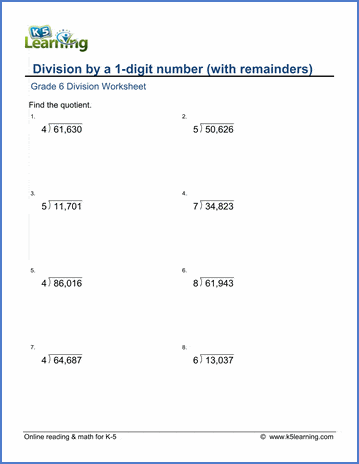 dividing large numbers worksheets